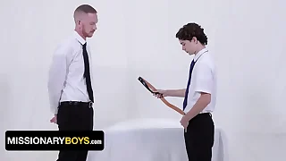 President Brody Kayman Sticks His Massive Cock Deep Inside Mormon Boy Sam Money box - Preacher Boys
